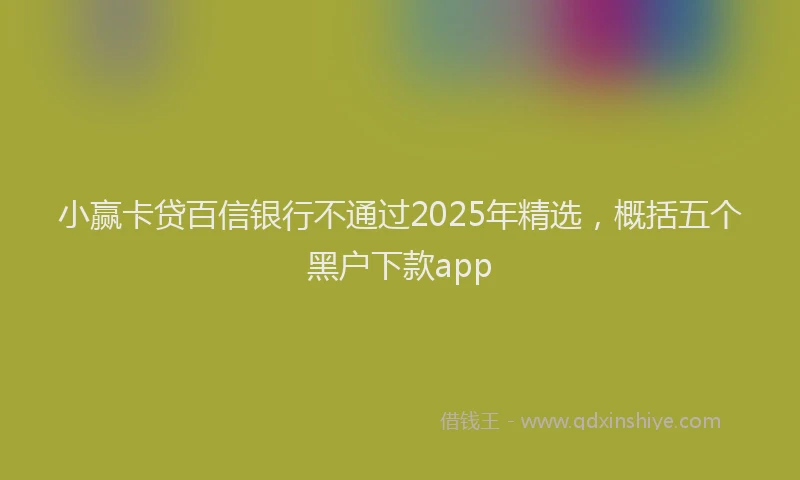 小赢卡贷百信银行不通过2025年精选，概括五个黑户下款app