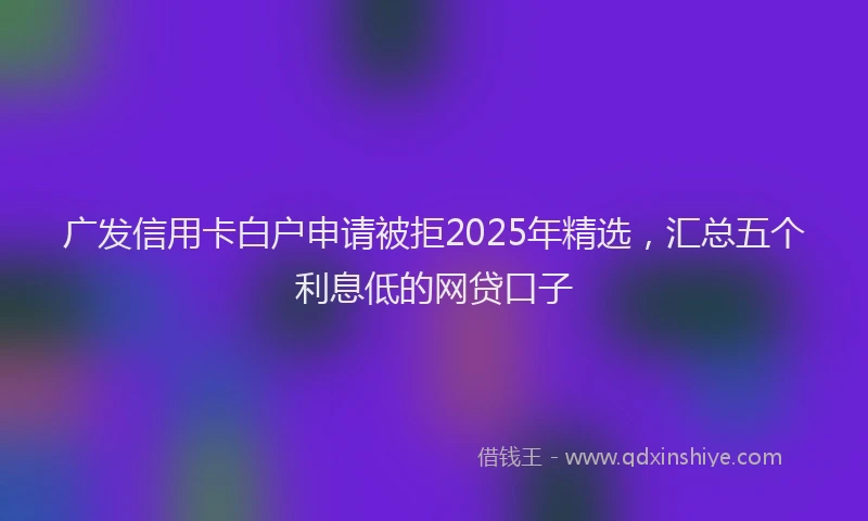广发信用卡白户申请被拒2025年精选，汇总五个利息低的网贷口子