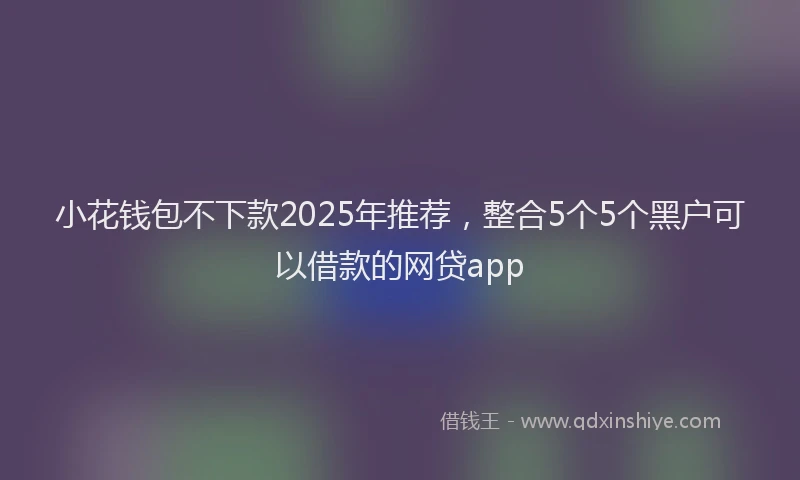 小花钱包不下款2025年推荐，整合5个5个黑户可以借款的网贷app