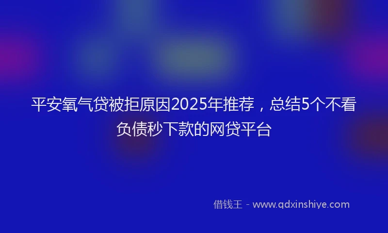 平安氧气贷被拒原因2025年推荐，总结5个不看负债秒下款的网贷平台
