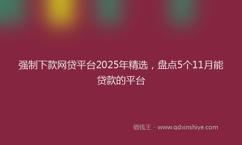 强制下款网贷平台2025年精选，盘点5个11月能贷款的平台