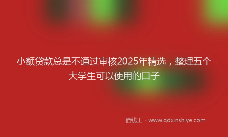 小额贷款总是不通过审核2025年精选，整理五个大学生可以使用的口子