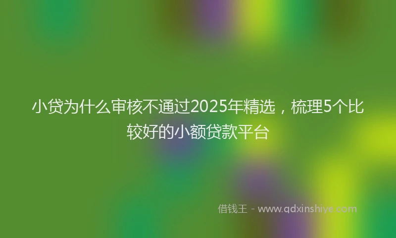 小贷为什么审核不通过2025年精选，梳理5个比较好的小额贷款平台
