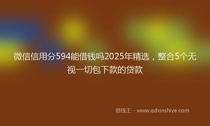 微信信用分594能借钱吗2025年精选，整合5个无视一切包下款的贷款