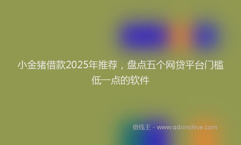 小金猪借款2025年推荐，盘点五个网贷平台门槛低一点的软件