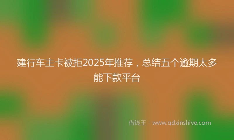 建行车主卡被拒2025年推荐，总结五个逾期太多能下款平台