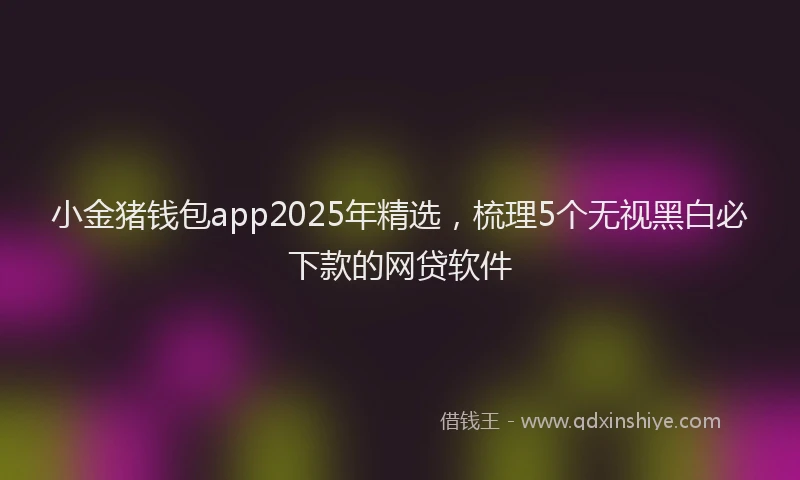 小金猪钱包app2025年精选，梳理5个无视黑白必下款的网贷软件