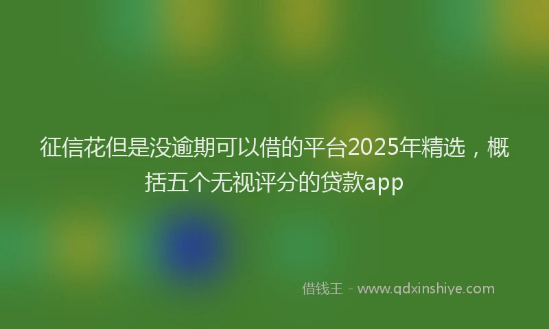 征信花但是没逾期可以借的平台2025年精选，概括五个无视评分的贷款app