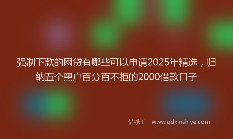 强制下款的网贷有哪些可以申请2025年精选，归纳五个黑户百分百不拒的2000借款口子