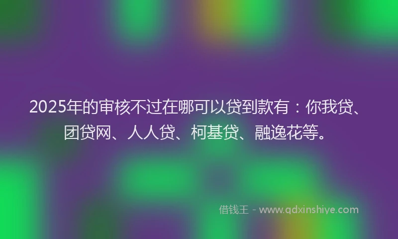2025年的审核不过在哪可以贷到款有：你我贷、团贷网、人人贷、柯基贷、融逸花等。