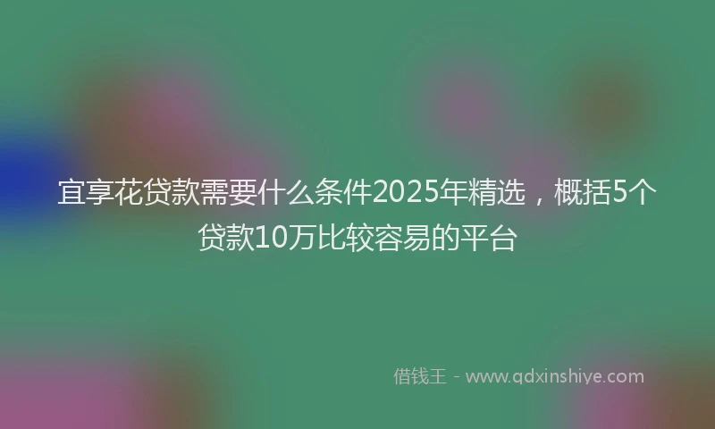 宜享花贷款需要什么条件2025年精选，概括5个贷款10万比较容易的平台