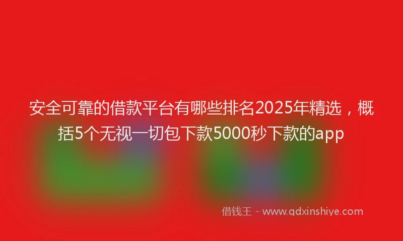安全可靠的借款平台有哪些排名2025年精选，概括5个无视一切包下款5000秒下款的app