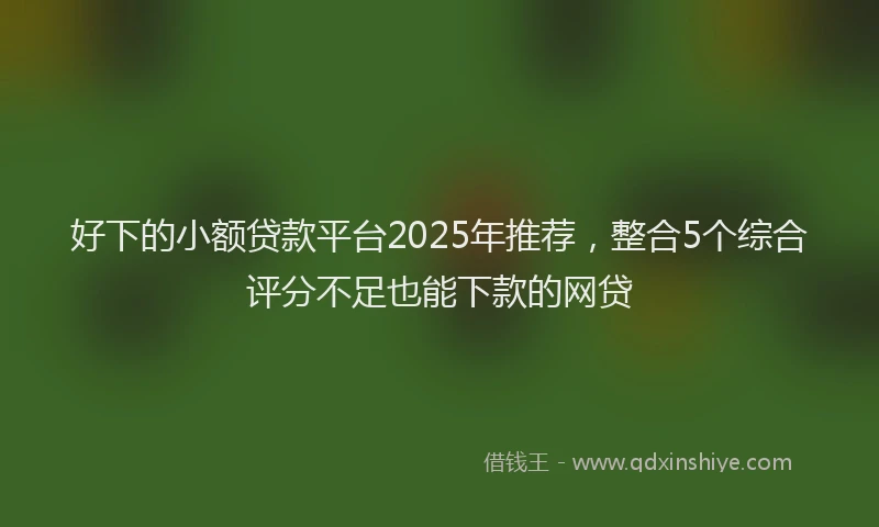 好下的小额贷款平台2025年推荐，整合5个综合评分不足也能下款的网贷