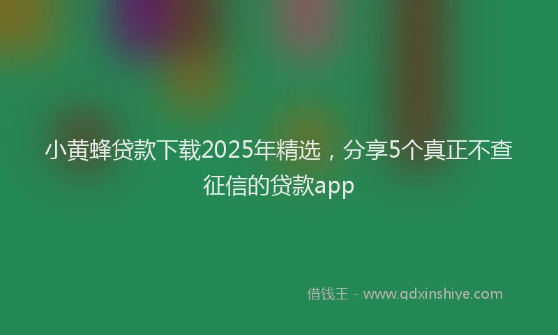 小黄蜂贷款下载2025年精选，分享5个真正不查征信的贷款app