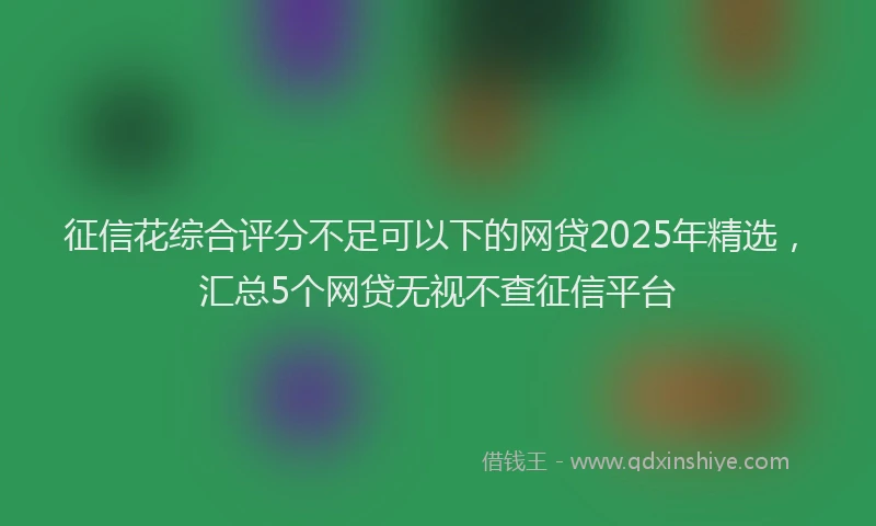 征信花综合评分不足可以下的网贷2025年精选，汇总5个网贷无视不查征信平台