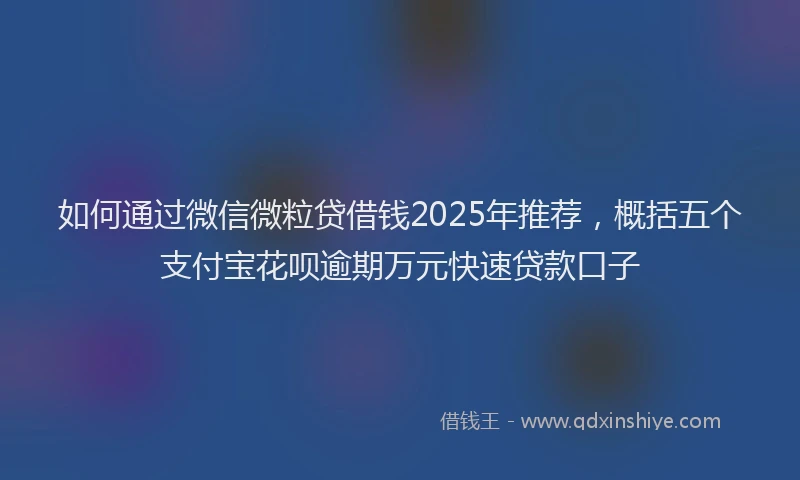 如何通过微信微粒贷借钱2025年推荐，概括五个支付宝花呗逾期万元快速贷款口子