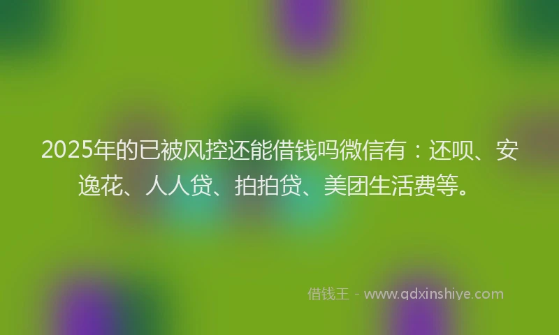 2025年的已被风控还能借钱吗微信有：还呗、安逸花、人人贷、拍拍贷、美团生活费等。