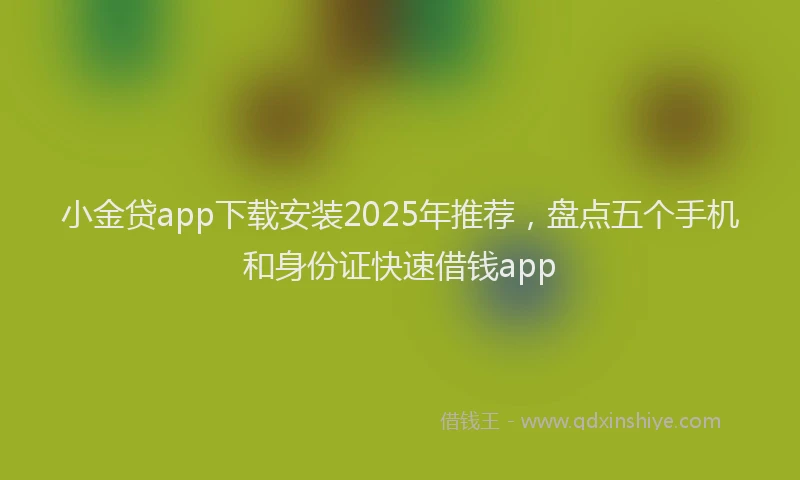 小金贷app下载安装2025年推荐，盘点五个手机和身份证快速借钱app