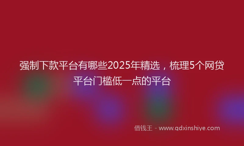 强制下款平台有哪些2025年精选，梳理5个网贷平台门槛低一点的平台