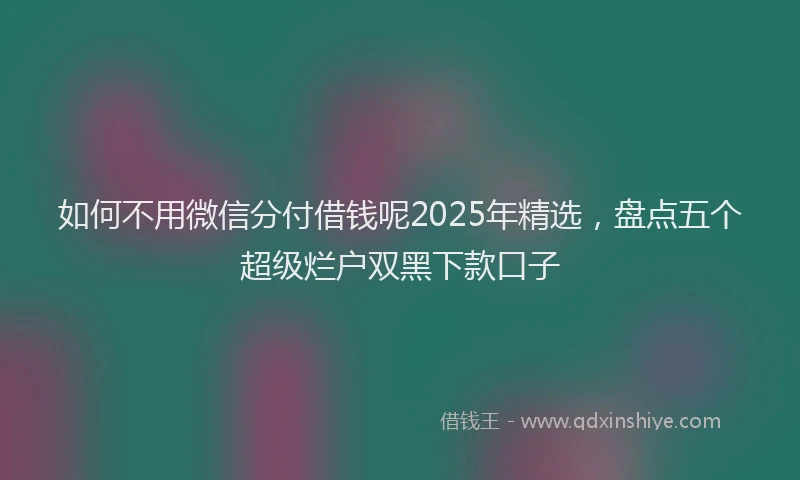 如何不用微信分付借钱呢2025年精选，盘点五个超级烂户双黑下款口子