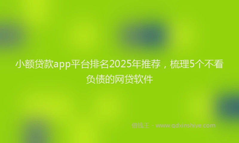 小额贷款app平台排名2025年推荐，梳理5个不看负债的网贷软件
