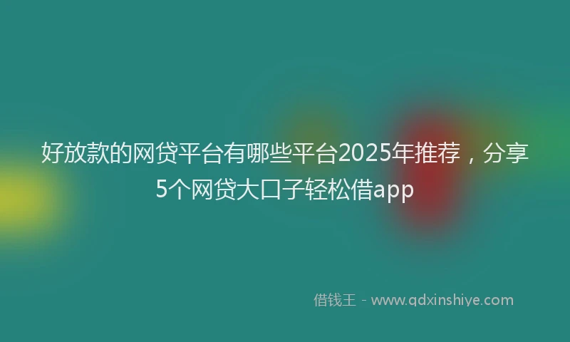 好放款的网贷平台有哪些平台2025年推荐，分享5个网贷大口子轻松借app