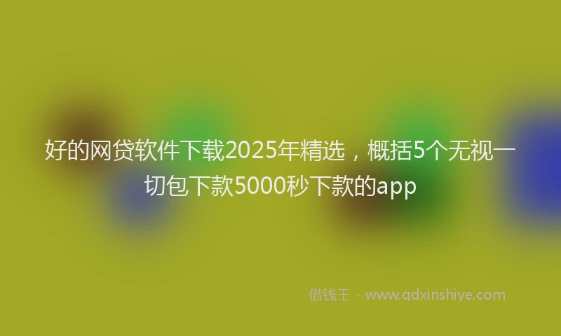 好的网贷软件下载2025年精选，概括5个无视一切包下款5000秒下款的app