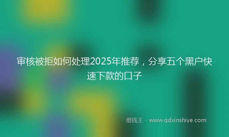 审核被拒如何处理2025年推荐，分享五个黑户快速下款的口子