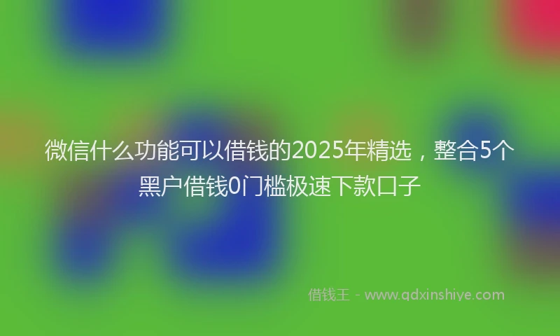 微信什么功能可以借钱的2025年精选，整合5个黑户借钱0门槛极速下款口子