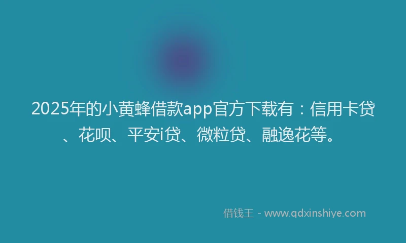 2025年的小黄蜂借款app官方下载有：信用卡贷、花呗、平安i贷、微粒贷、融逸花等。