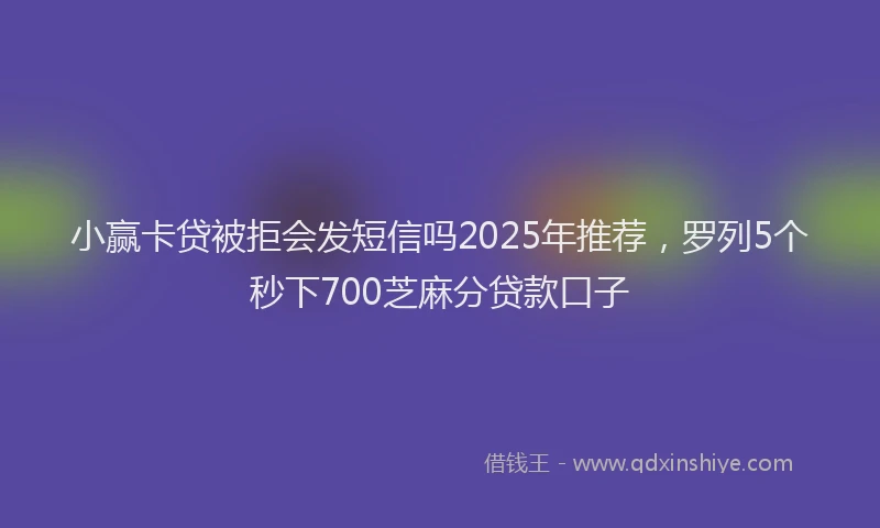 小赢卡贷被拒会发短信吗2025年推荐，罗列5个秒下700芝麻分贷款口子