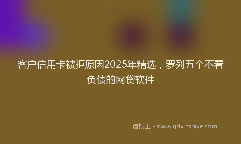 客户信用卡被拒原因2025年精选，罗列五个不看负债的网贷软件