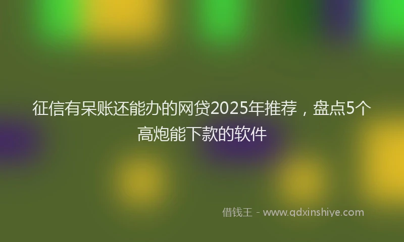 征信有呆账还能办的网贷2025年推荐，盘点5个高炮能下款的软件