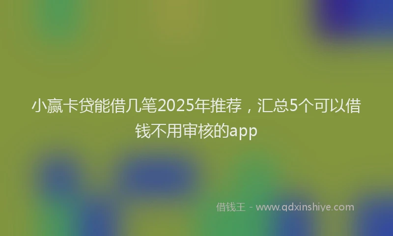 小赢卡贷能借几笔2025年推荐，汇总5个可以借钱不用审核的app