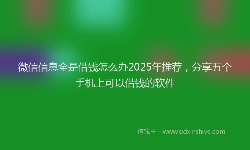 微信信息全是借钱怎么办2025年推荐，分享五个手机上可以借钱的软件