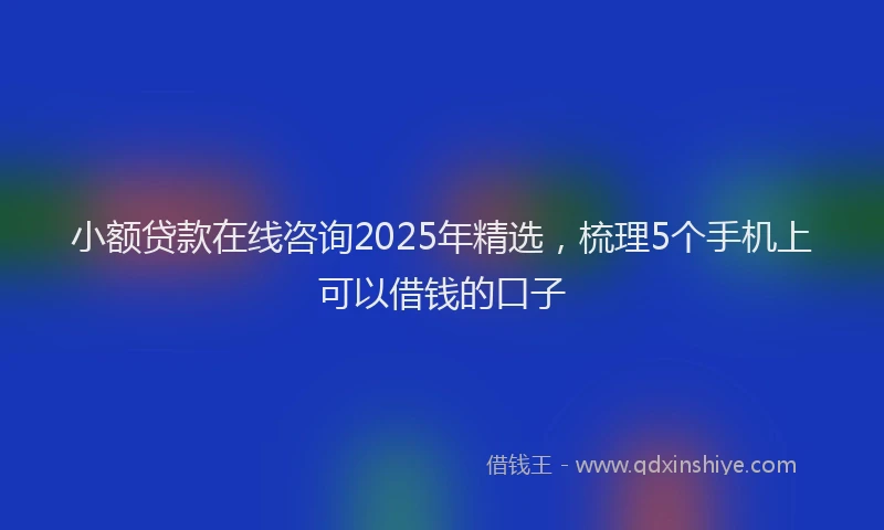 小额贷款在线咨询2025年精选，梳理5个手机上可以借钱的口子