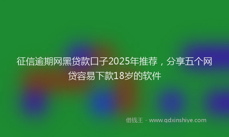 征信逾期网黑贷款口子2025年推荐，分享五个网贷容易下款18岁的软件