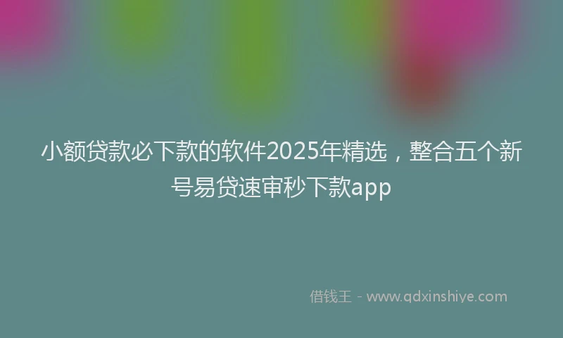 小额贷款必下款的软件2025年精选，整合五个新号易贷速审秒下款app