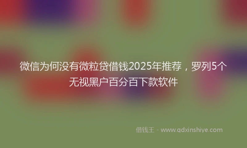 微信为何没有微粒贷借钱2025年推荐，罗列5个无视黑户百分百下款软件