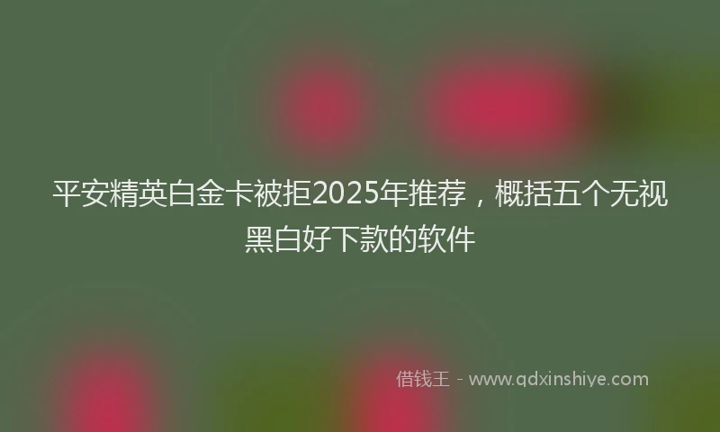 平安精英白金卡被拒2025年推荐，概括五个无视黑白好下款的软件