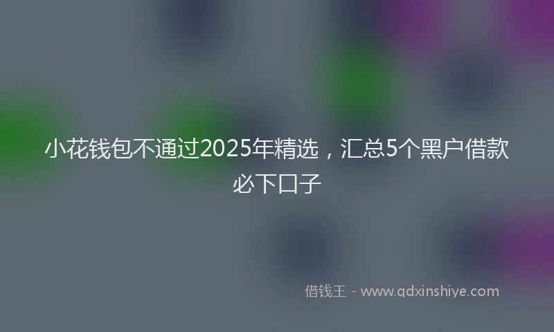 小花钱包不通过2025年精选，汇总5个黑户借款必下口子