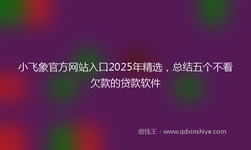 小飞象官方网站入口2025年精选，总结五个不看欠款的贷款软件