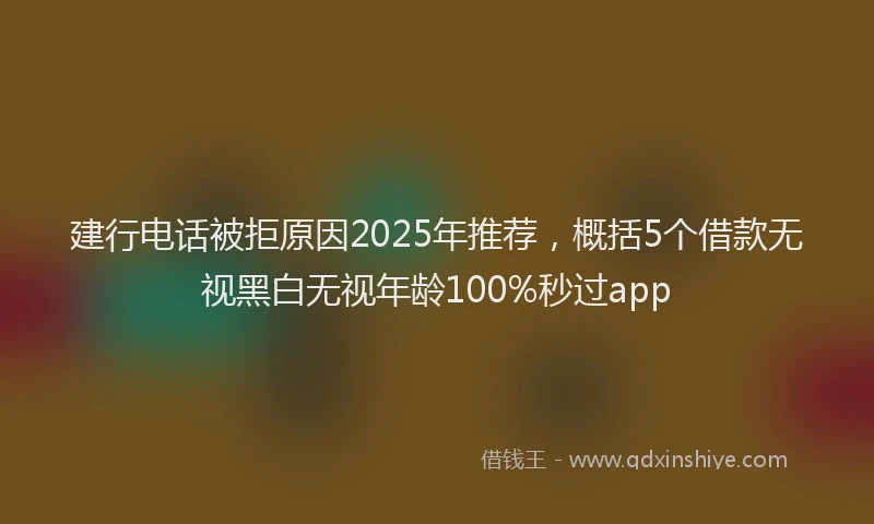 建行电话被拒原因2025年推荐，概括5个借款无视黑白无视年龄100%秒过app