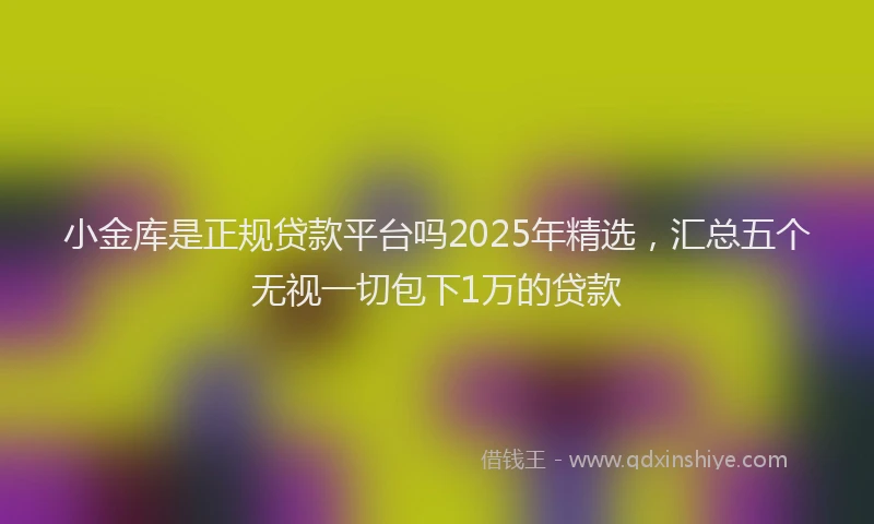 小金库是正规贷款平台吗2025年精选，汇总五个无视一切包下1万的贷款