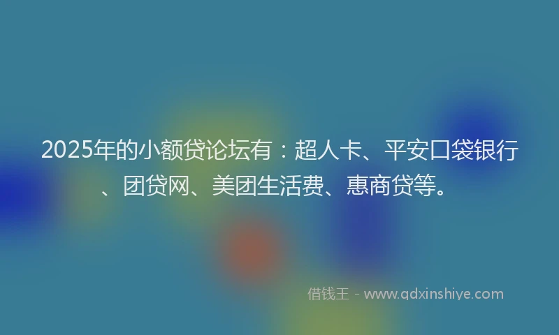 2025年的小额贷论坛有：超人卡、平安口袋银行、团贷网、美团生活费、惠商贷等。