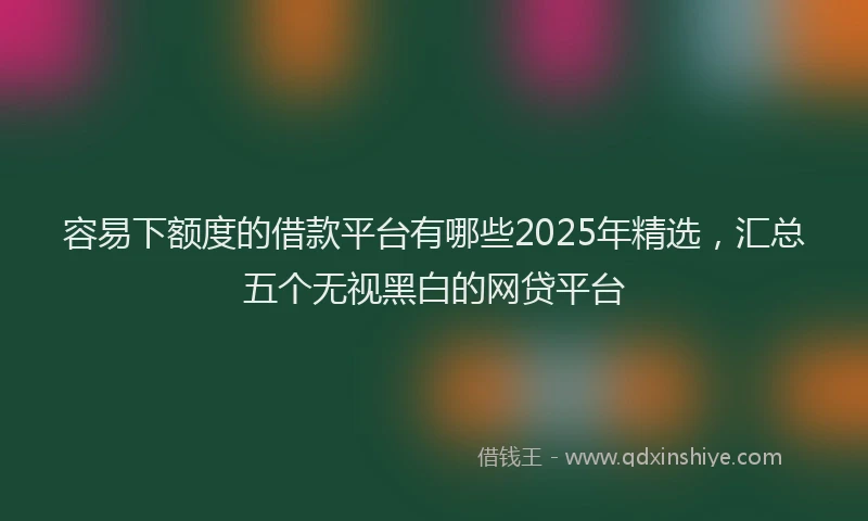 容易下额度的借款平台有哪些2025年精选，汇总五个无视黑白的网贷平台