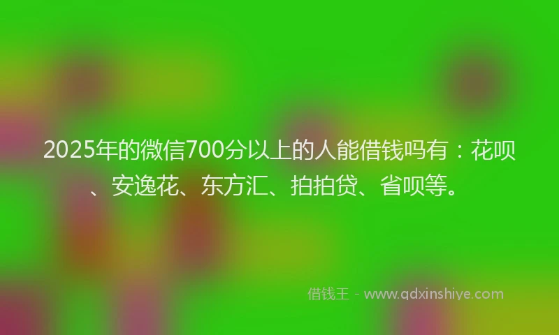 2025年的微信700分以上的人能借钱吗有：花呗、安逸花、东方汇、拍拍贷、省呗等。