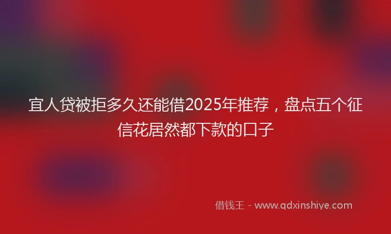 宜人贷被拒多久还能借2025年推荐，盘点五个征信花居然都下款的口子