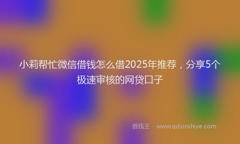 小莉帮忙微信借钱怎么借2025年推荐，分享5个极速审核的网贷口子