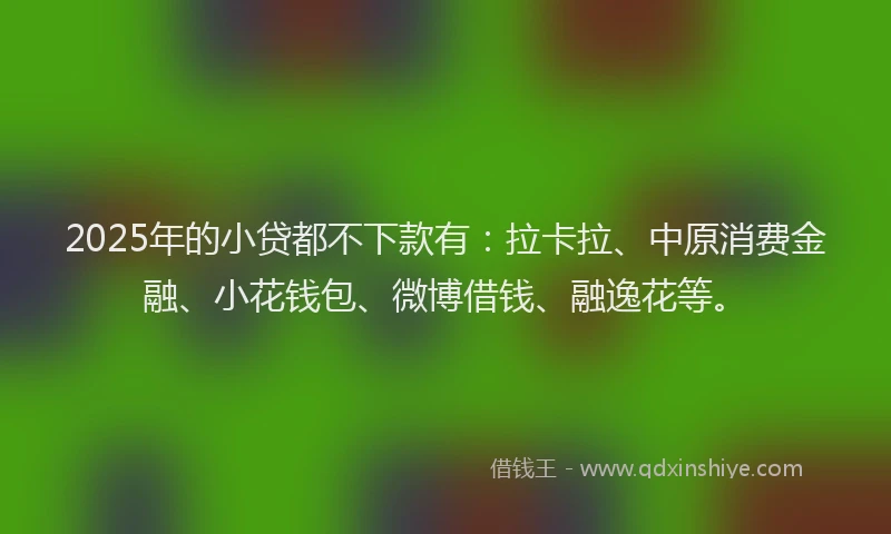 2025年的小贷都不下款有：拉卡拉、中原消费金融、小花钱包、微博借钱、融逸花等。
